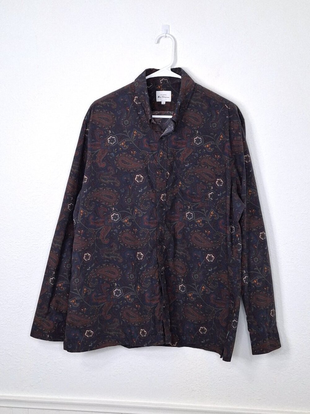 Ben Sherman Mens Paisley Floral Shirt Sz XXL 100% Cotton Preppy Boho Casual